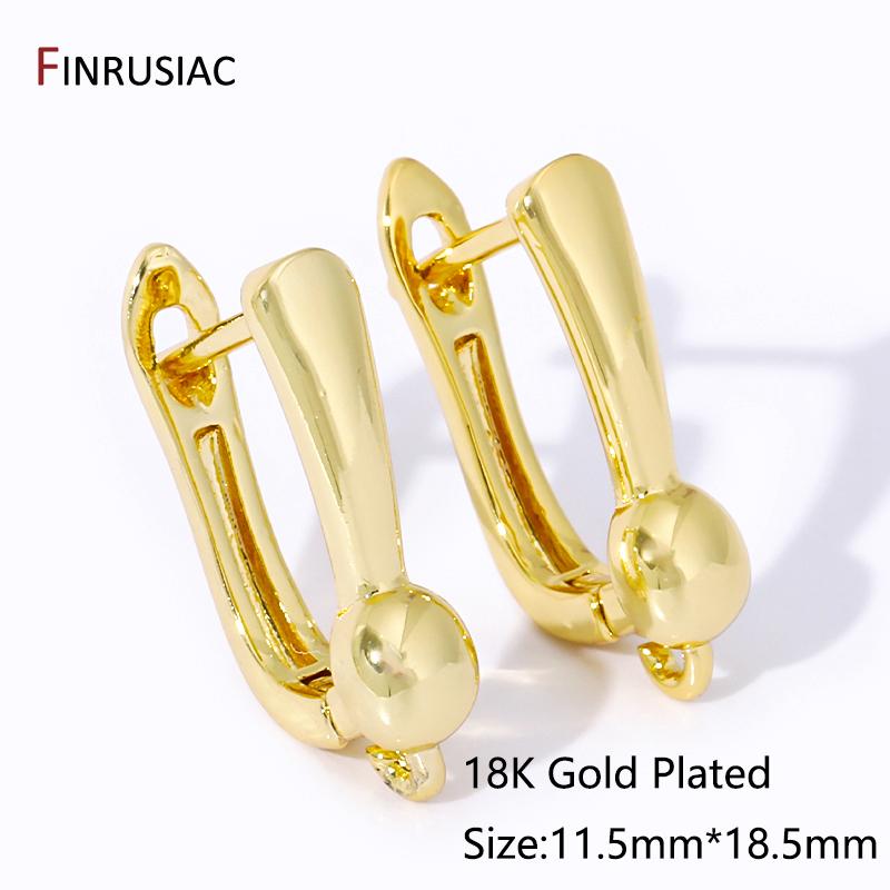 18K Gold Plated Brass Fastener Earrings Hooks Clasps,Earring fixtures,Shvenzy Earwire For DIY Handmade Earrings Making Findings