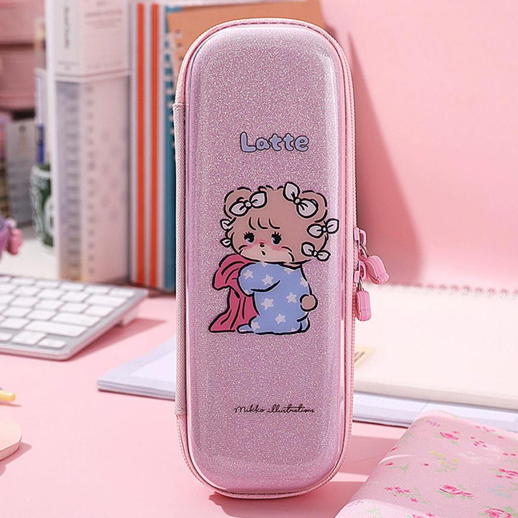 Large Capacity Pencil Pen Pencil Holder for Elementary School Students and Cute Multifunctional Large Capacity Pouch with Small Organizer for Writing