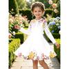 Girls' 3D Floral Dress Long Sleeve Summer Spring Vacation Daily Holiday Princess Beautiful Sweet Kids 4-12 Years Casual Dress A Line Dress