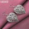 925 Sterling Silver Heart Earrings Wedding Jewelry