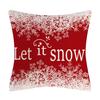 Red Series Snowflake Reindeer Pattern Throw Pillow Cover with Short Plush Print for Living Room Sofa Decoration Cushion Cover
