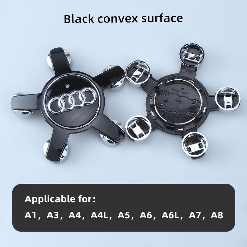 4Pcs Car Wheel Center Hub Cap Tire Rim Cover Decoration For 1s Sline A3 A1 A4 B8 B7 A6 C7 A5 A7 A8 B9 B6 C6 Q2 Q3 Q5 Q7 Q8 TT