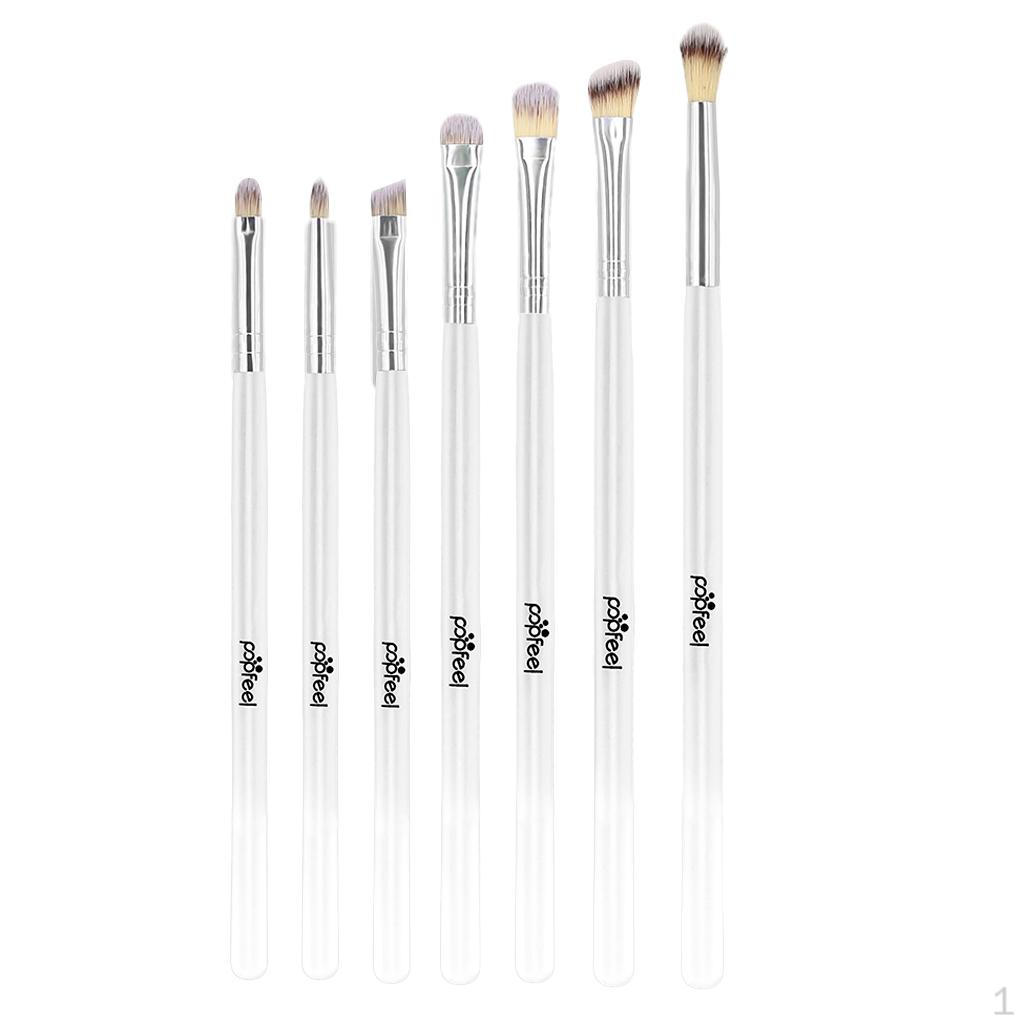 7 Pcs Eyeshadow Brush Eye Makeup Set, Shadow, Eyebrow, , Blending White