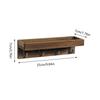 Rustic Wooden Key Holder with 4 Hooks Storage Tray Easy Install Wall-Mounted Organizer for Keys Mail and More for Bedroom Office