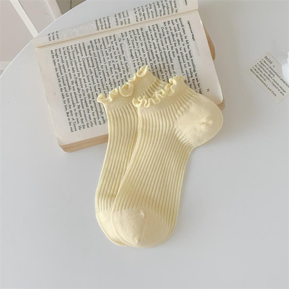 Cotton Ruffle Socks Breathable Short Socks Sweet Lace Ruffle Socks for Daily Wear