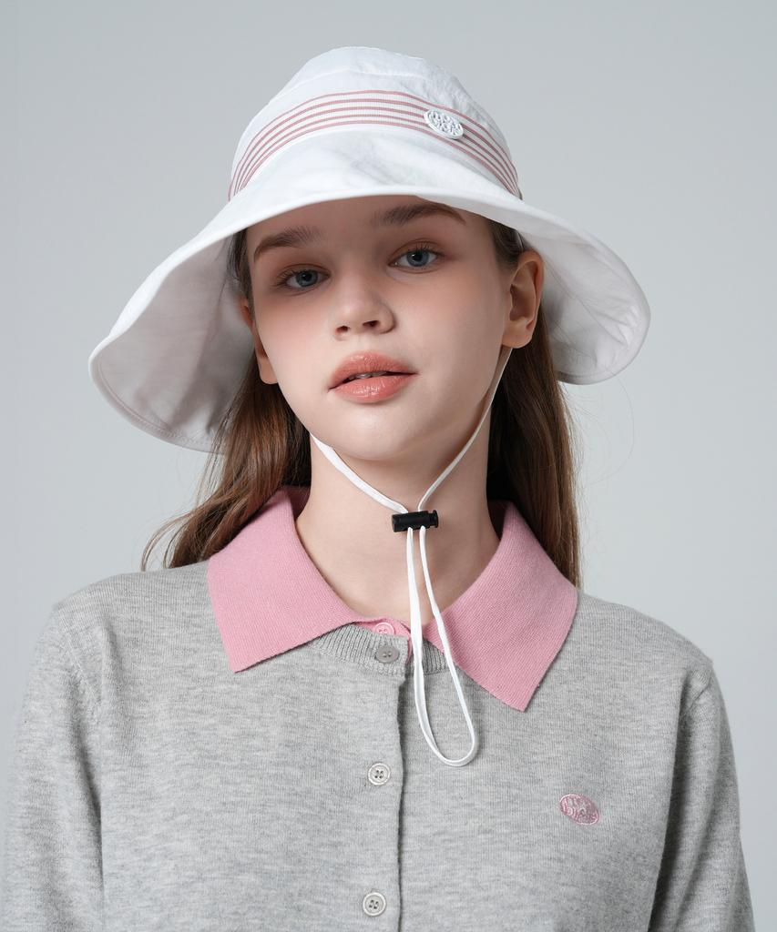 MONBIRDIE GOLF Uv Protection Ribbon Bucket Hat White