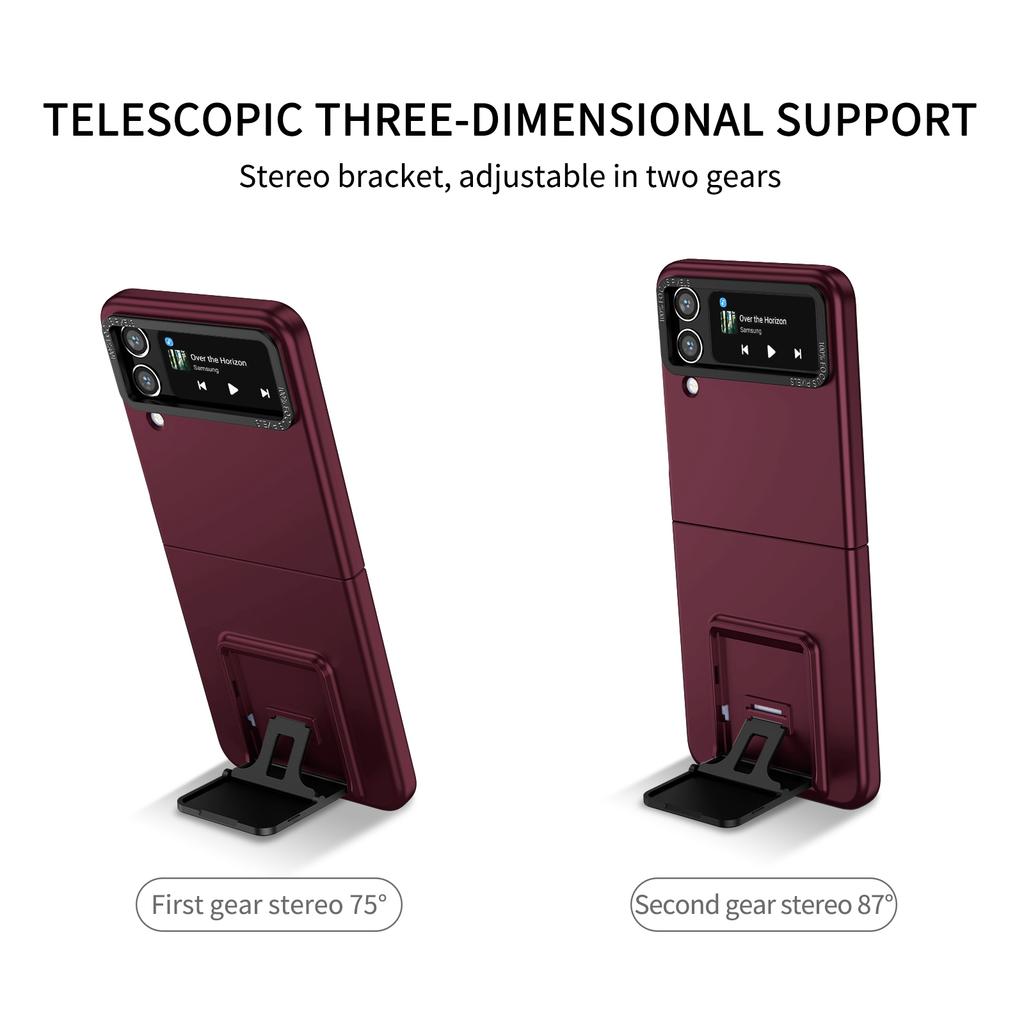 Flip Phone Case for Samsung Galaxy Z Flip4 5G Shockproof Case Hard PC Phone Cover with Kickstand