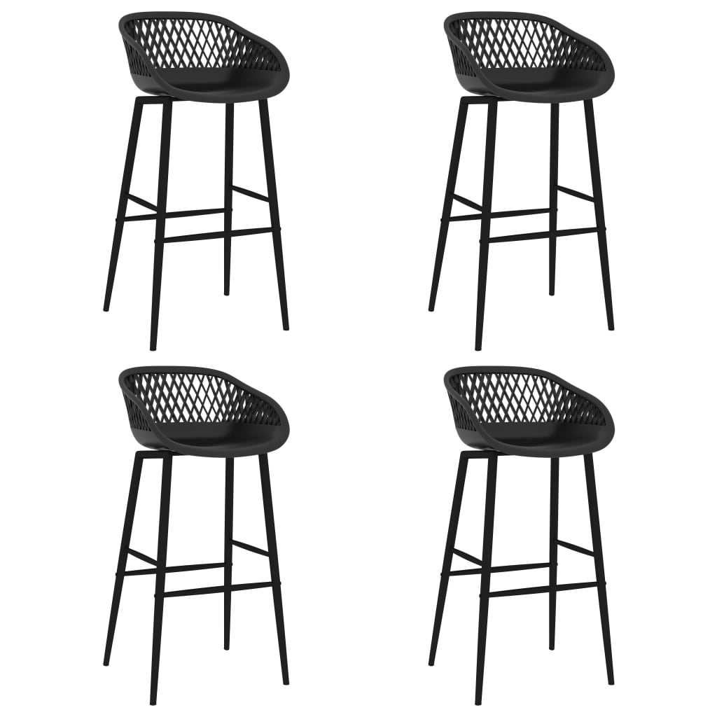 Vidaxl Barhocker, 4 Stück, Schwarz