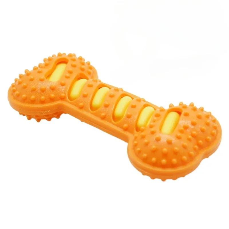 

Puppy Dog Bite Pet Rubber Toys Toy Stick Chew Teeth Dog Molar Interactive Cleaning Stick Chewing Toy Bone помаранчевий