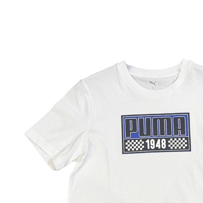 Puma Sports Fashion Casual Versatile Printed Short Sleeve T-Shirt Unisex Tops White 688680-02