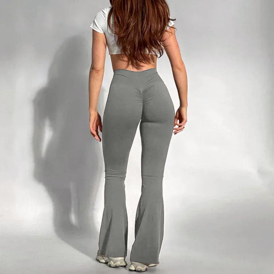 Casual Fashion Back Wrinkle Slimming Flare Pants Sports Quick