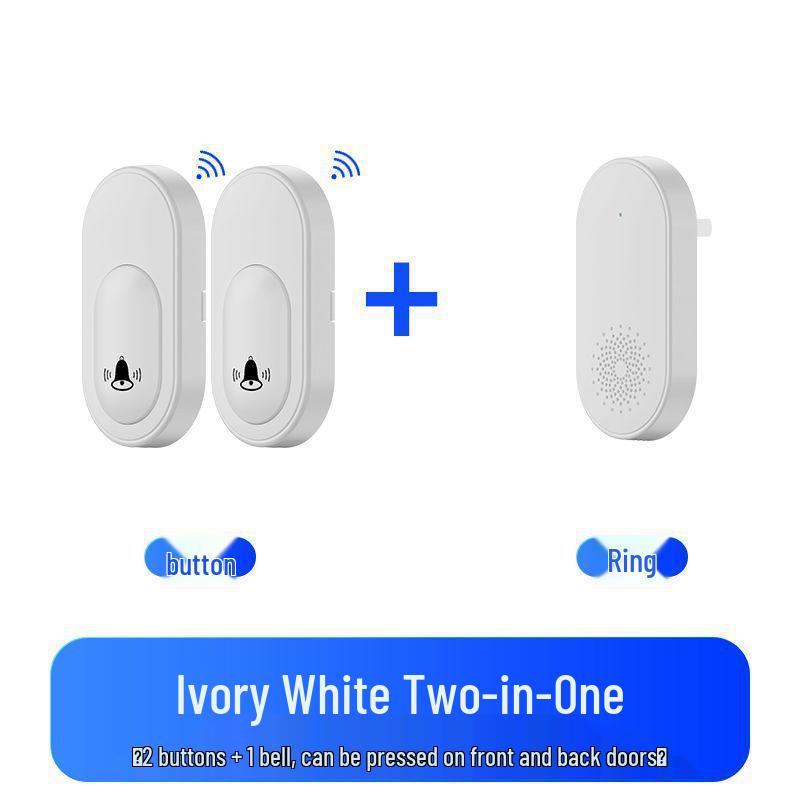 Long-Range Wireless Doorbell with Loud Volume, Ideal for Elderly Care and Remote Control, One-to-One or One-to-Two Connection