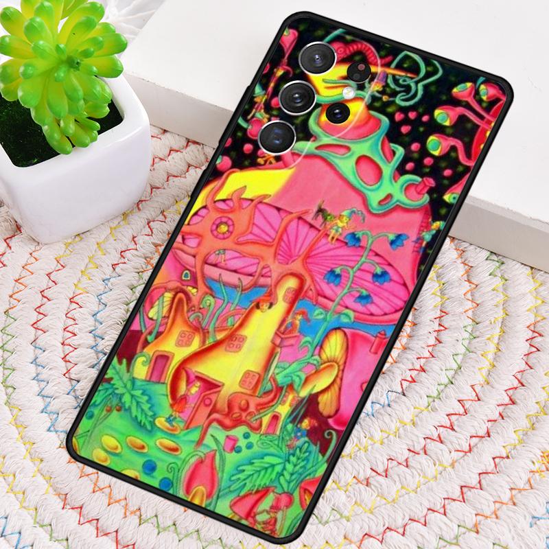Colourful Psychedelic Trippy Art Phone Case for Samsung Galaxy note 10 pro S26 Ultra S23 S24 FE S25 S21 S22 PLUS shockproof Cove