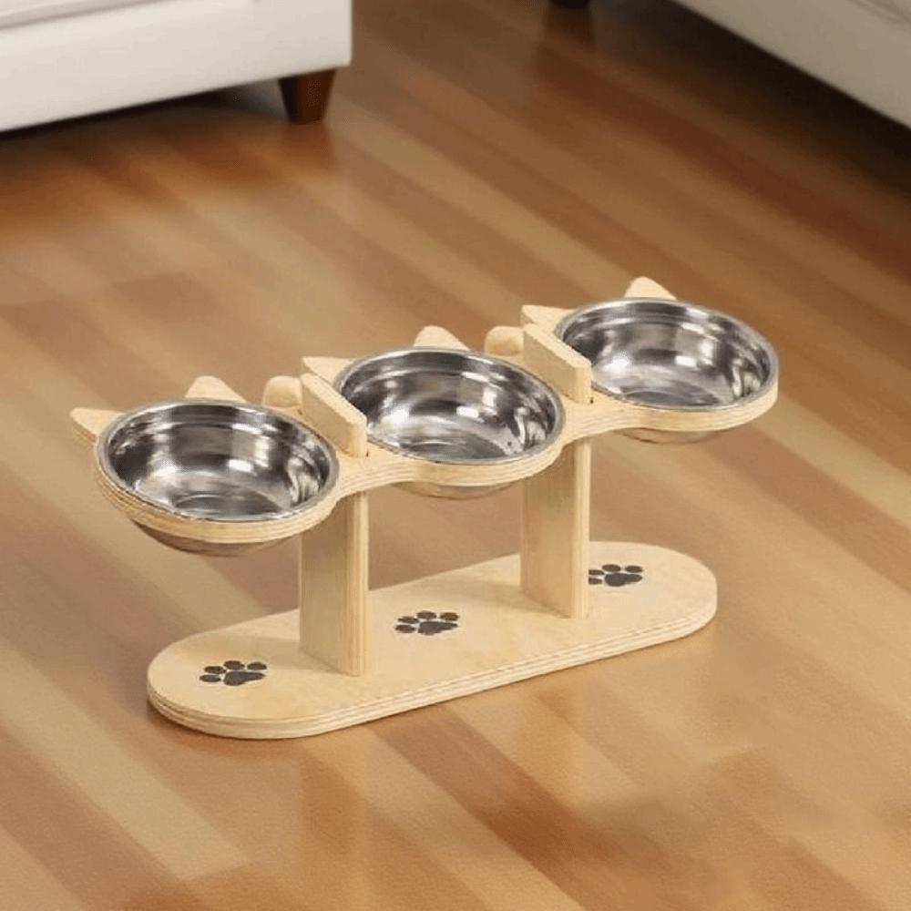 15 ° Slant Cat Food Water Bowl Anti-flip Elevated Pet Feeder Bowl  Household