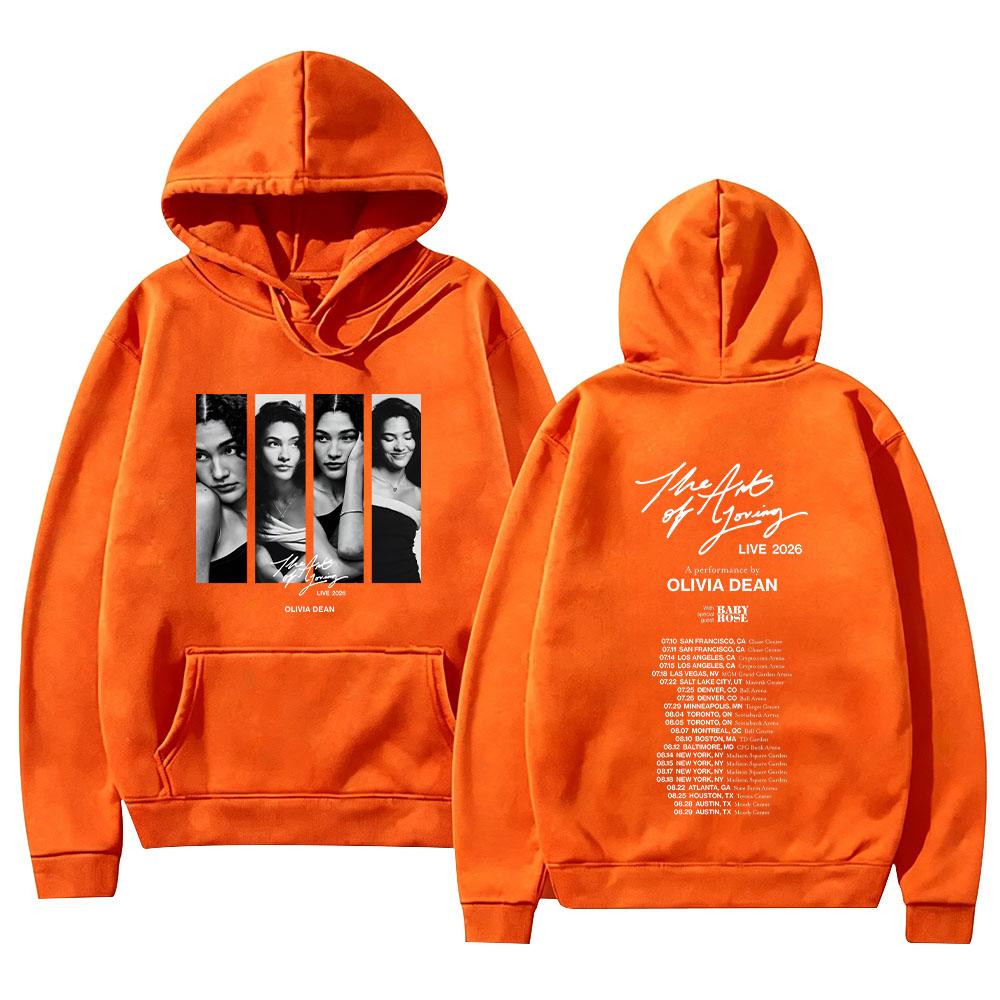 Olivia Dean The Art of Loving LIVE 2026 New Tour Dates Hoodies Y2K Aesthetic Print Pullovers Women Men Fashion Casual Sweatshirt