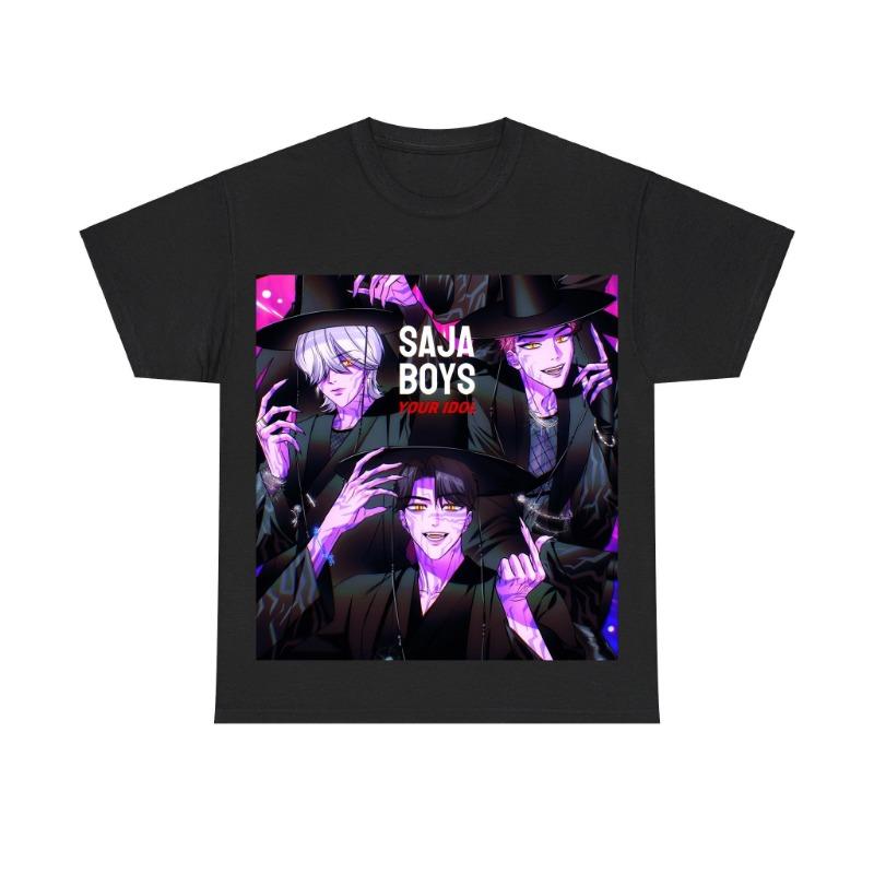 Camiseta Kpop Demon Hunter Saja Boys Harajuku Gola O Casual Anime Camiseta Tops Unissex
