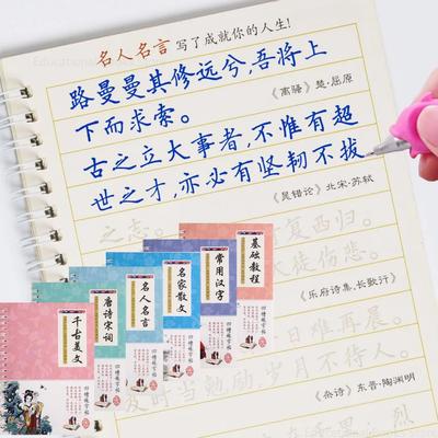 3D Chinese Characters Reusable Groove Calligraphy Copybook Erasable Pen Learn Hanzi Adults Art Writing Books