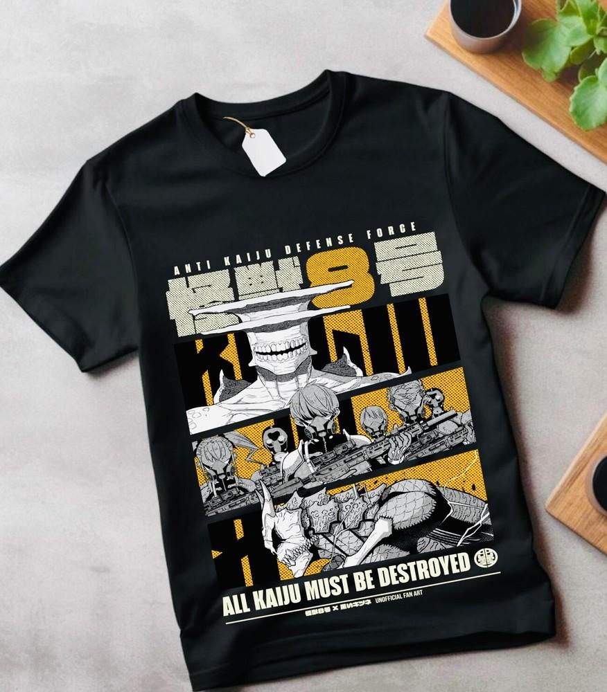 

Kaiju no 8 T-shirt Mina Shiro kaij Manga Best Anime Graphic Tee Black Shirt M