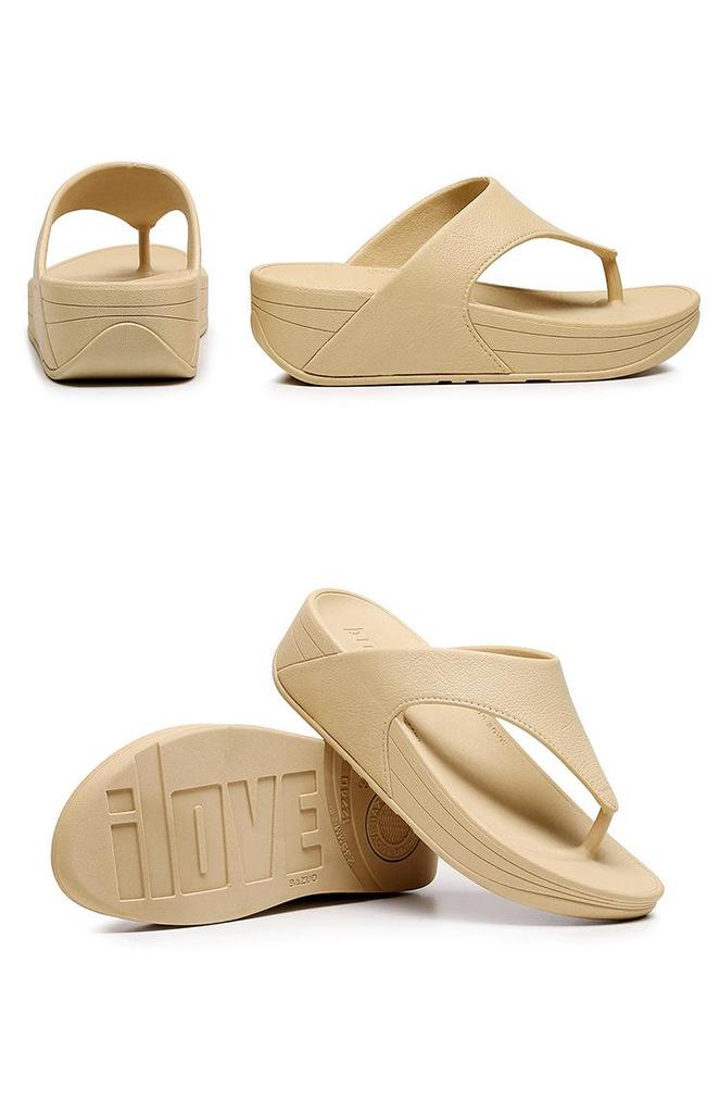 Women's Beach Wedge Heel Flip-Flops: Soft Sole, Waterproof, Non-Slip, Thick Sole, Summer Thong Sandals