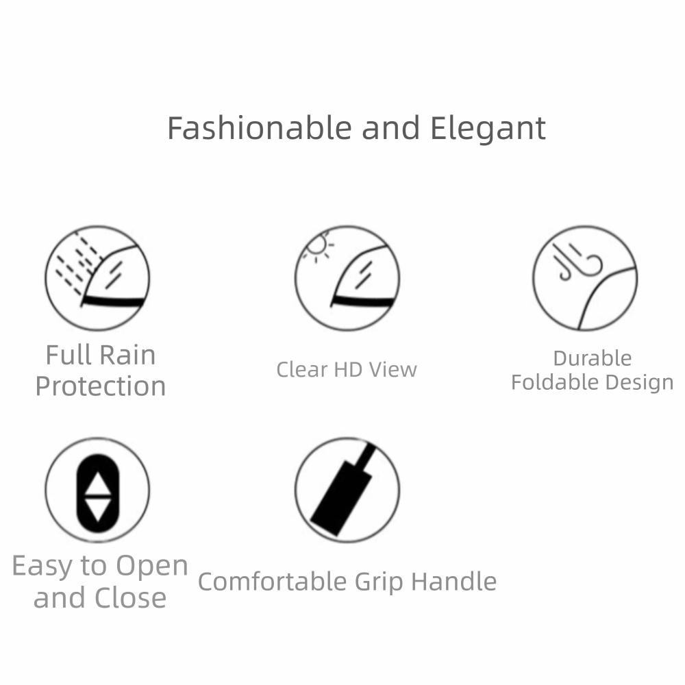 Matte Folding Umbrella Eco-friendly Automatic Umbrella Frosted Transparent Umbrella Daily Commute