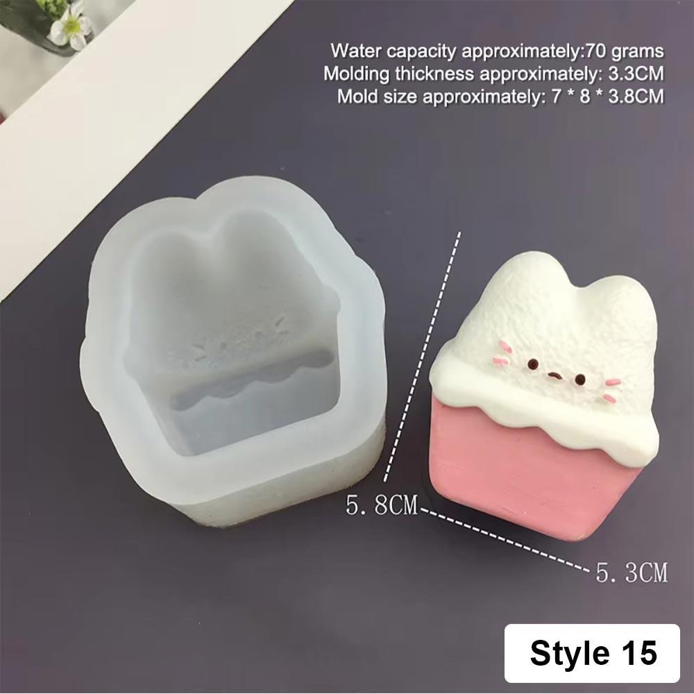 1Pcs Animal Bunny Kitten Silicone Mold Multifunctional Cute Candle Mold Cartoon Baking Mould