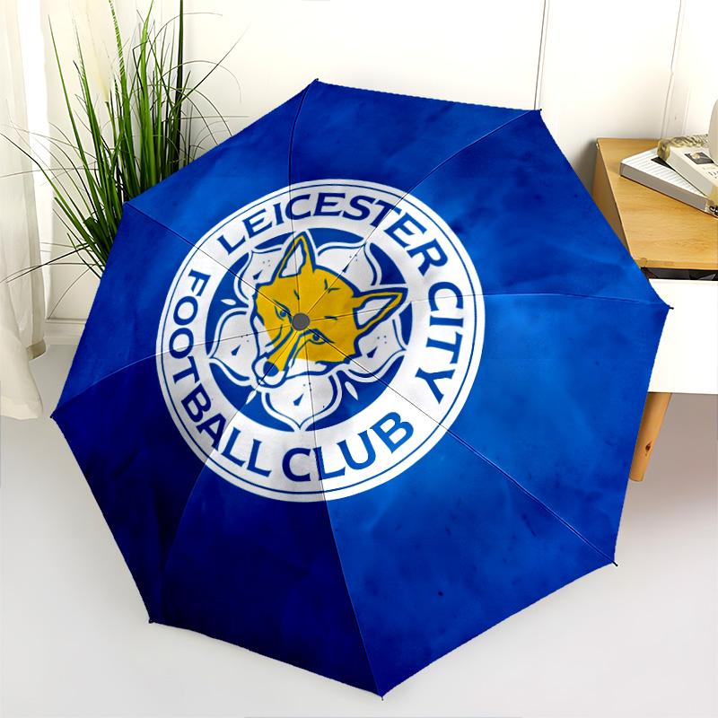 Leicester City FC Pattern, Automatic Folding Umbrella, Portable and Foldable Design, 8 Ribs, a Christmas or Birthday Gift.