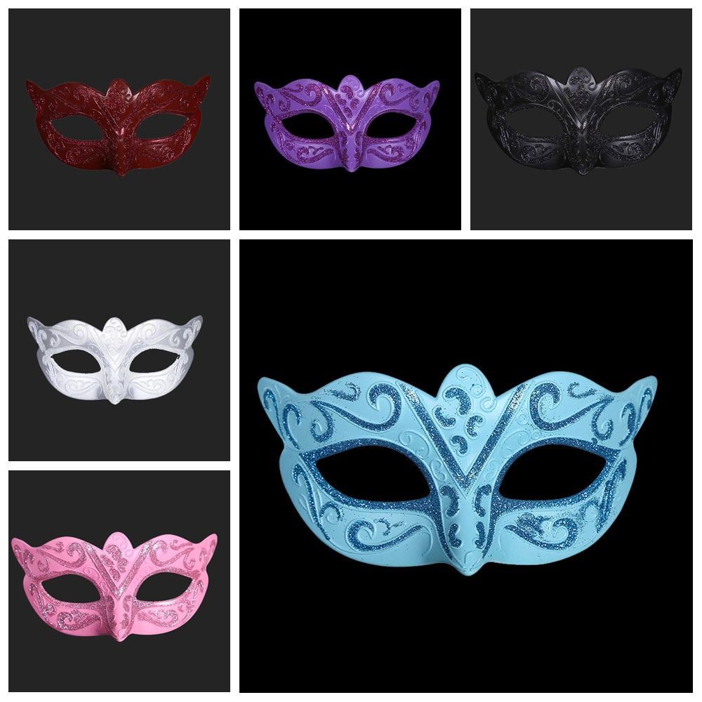 Plastic Glitter Mask Half Face Mask Venice Mask Personality Halloween Masks  Women