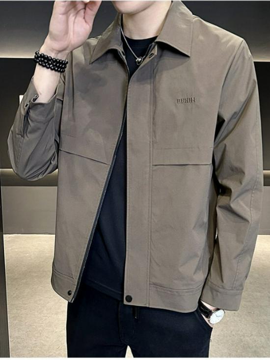 Men's Lapel Coat - Spring/Autumn 2025 Trendy Casual Lightweight Jacket