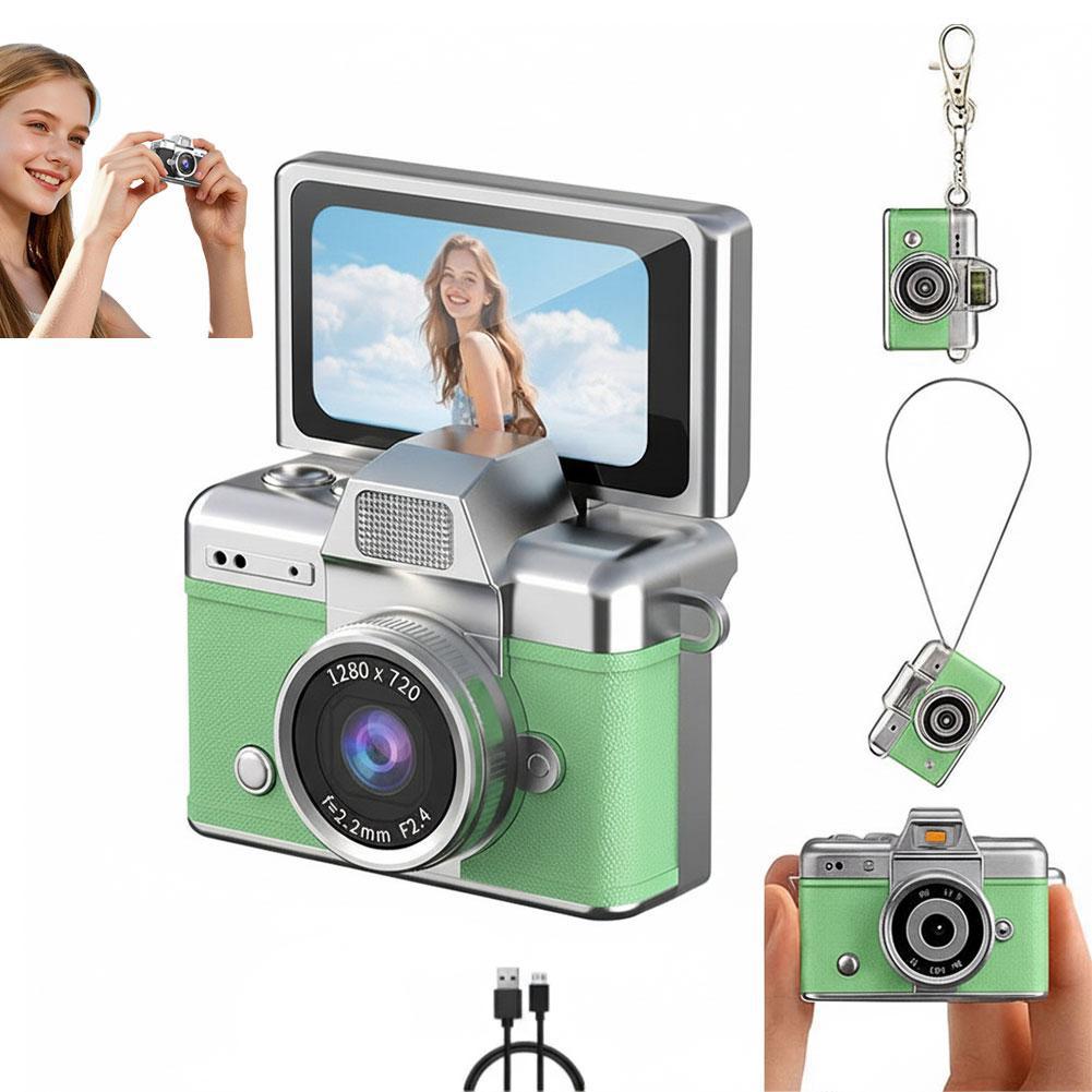 Retro Style Mini CCD Camera with 1.47 Inch Flip Screen Portable Sports Camera for Outdoor Travel Vlogging Photography Kids Gifts
