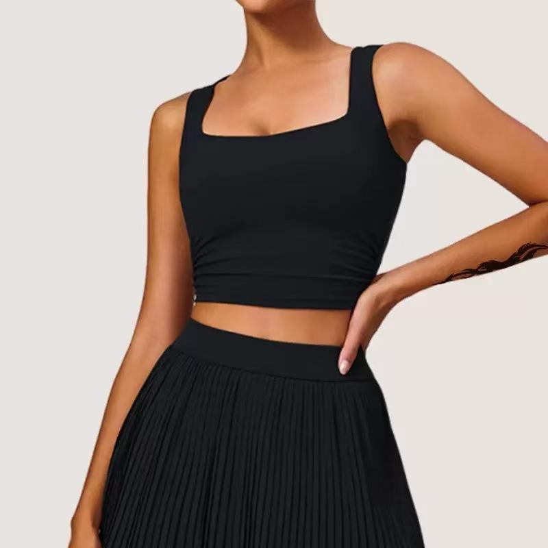 New sports skirt women's fake two, hip covering and thin outdoor fitness tennis skirt, anti-light yoga skirt