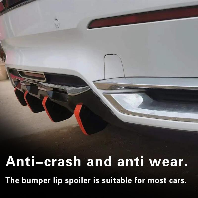 4 Stück Universal ABS Auto Modifiziert Heckstoßfänger Diffusor Spoiler Heckstoßfängerlippe Diffusor Antikollisionszubehör enthalten