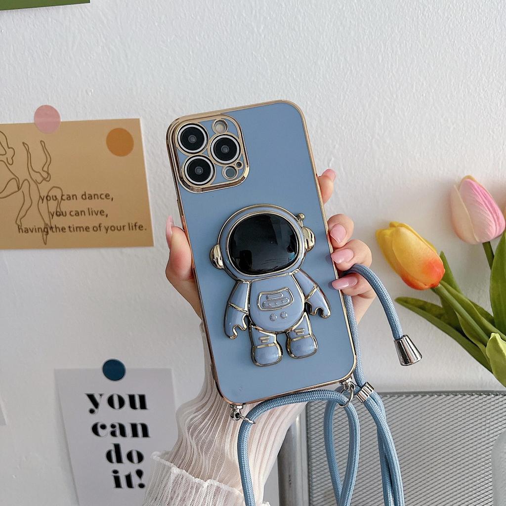 Husa de telefon Lanyard Astronaut pentru Samsung S24 S23 S22 Ultra A15 A25 A35 A55 A14 A24 A34 A54 A13 A33 A53/Xiaomi 13T Poco X6 X5 F5 Pro Redmi A3 13C 12