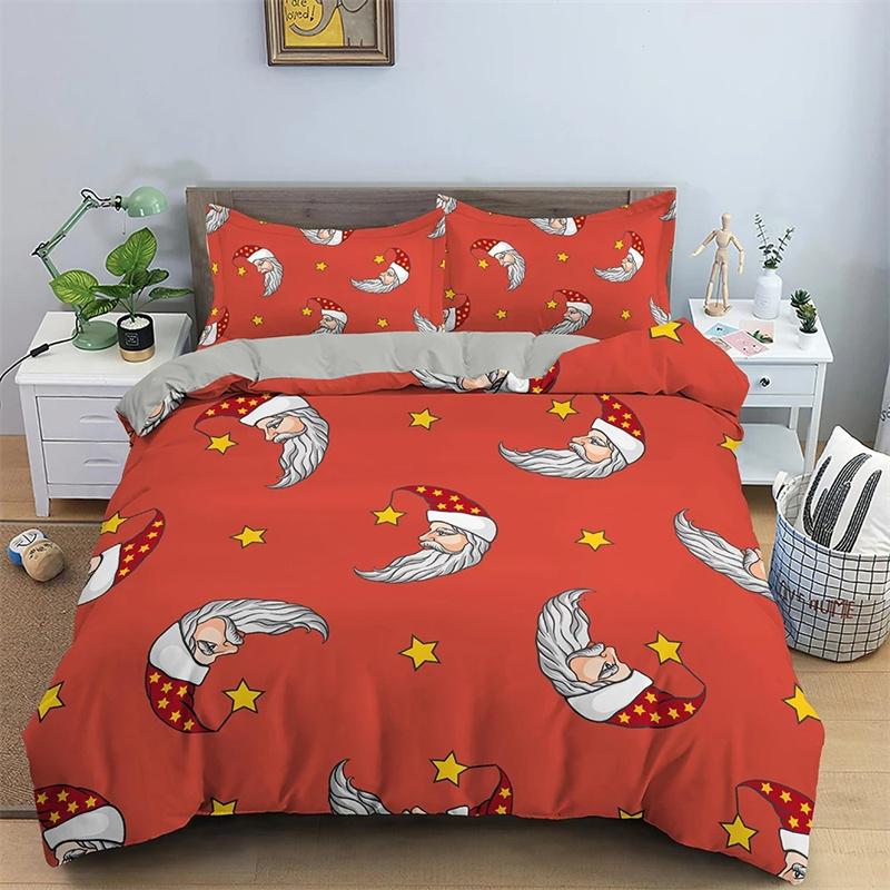 3D Merry Christmas White Bedding Collections Xmas DuvetQuilt Cover Collection Polyester Comforter Cover King Queen Full Twin Red Bow Beige