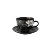 High End Creative Black Ceramic Coffee Cups Home Exquisite Flowers Irregular Coffee Cup Unique Afternoon Tea Pot Holiday Gifts