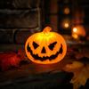 Childrens Halloween Toy Pumpkin Night Light, Decorative LED Ghost Lantern, Lighted Face Figurine Holiday Ornament for Home Party Desktop And
