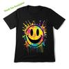 Unisex Kinder Cartoon Casual T-shirt | Kleurrijk Spat Smiley Korte Mouw