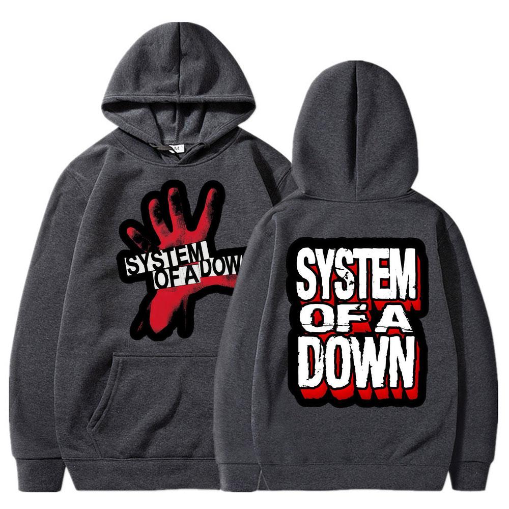 Vintage Band System of A Down Graphic Hoodies Unisex Awesome Rock Metal Long Sleeve Oversized Fleece Oversized Sportwear Male