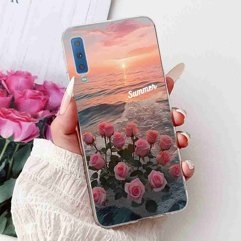 For Samsung Galaxy A7 2018 Case SM-A750F Fashion Colorful Butterfly Soft Silicone Cover For Samsung a7 A7 2018 6.0" Cases Bumper