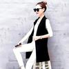 Vestă de costum de lungime medie pentru femei, de primăvară și toamnă, temperament, subțire, mărime plus, jachetă fără mâneci