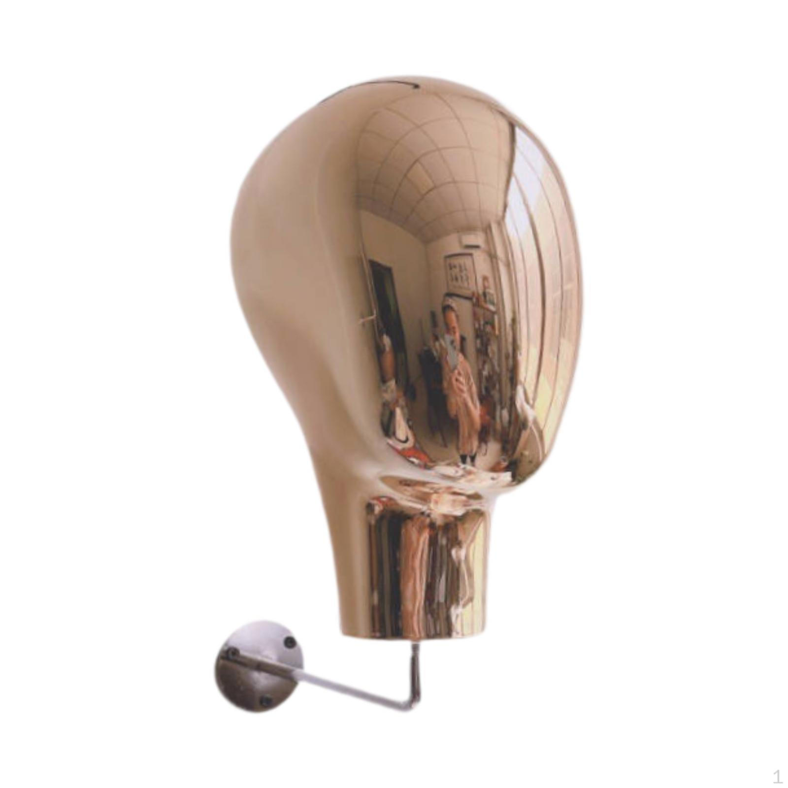 

Wall Mount Mannequin Head Holder 21.26inch Circumference Hanging Stand Hat Rack for Cap Headband