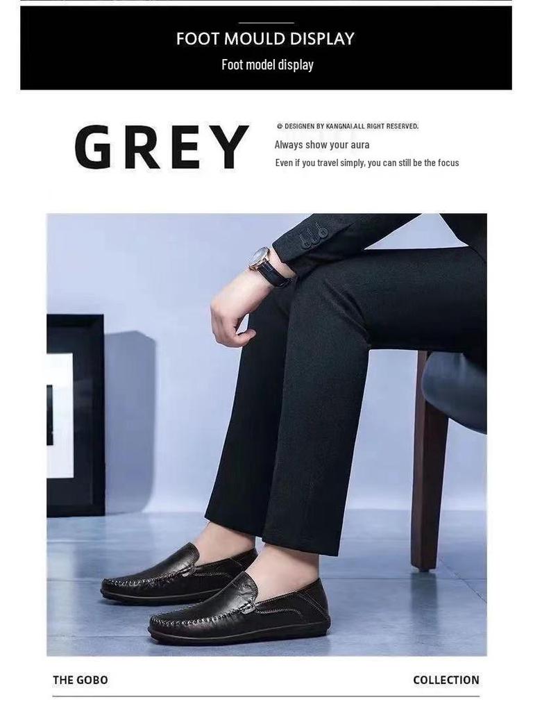 Herren atmungsaktive Leder-Loafer Frühling/Sommer 2025 - Lässig, Modisch, Rund Zehenpartie Slip-ons