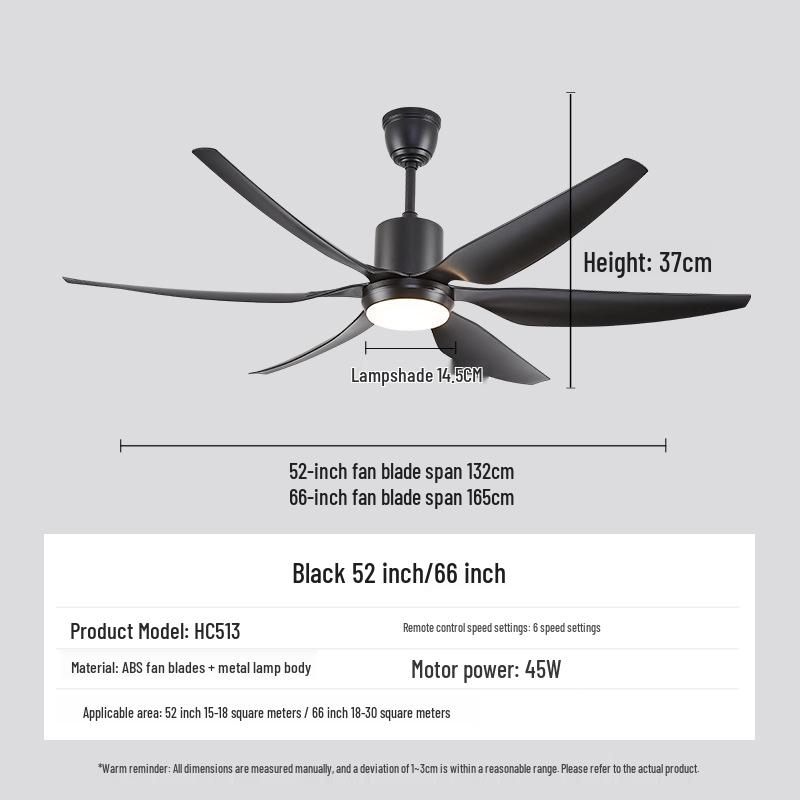 American Retro Smart Silent Ceiling Fan with Light, Large Five-Blade Design for Living Room or Restaurant