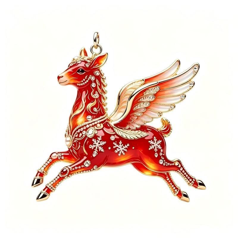 2D Flat Goat Hanging Ornament Acrylic Shining Goat Pendant Simulation Artificial Rhinestone Christmas Tree Ornament Bag Charms