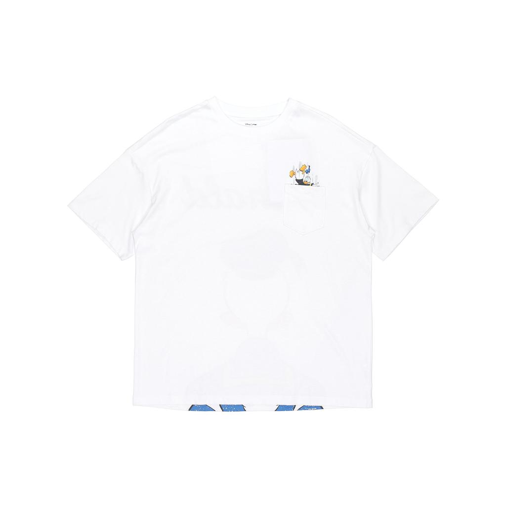 Li-Ning X Disney Crossover Sports Fashion Series Cartoon Print Oversized T-Shirt Women Tops White AHSR540-1