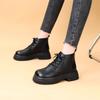 Soft leather thick-soled Martin boots women's new autumn single boots soft-soled low-top new black short boots