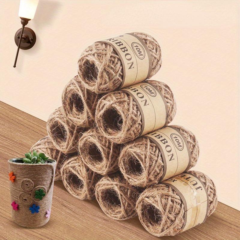 

12Rolls/Bag Jute Ribbon Crafts Bows Vintage Rope Sewing DIY Thread Twine Handmade Party Wedding Christmas Decoration жовтий