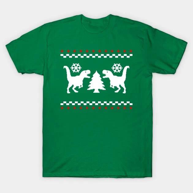 Ugly Dinosaur Christmas Sweater (Red) Made in Australia T-Shirt S