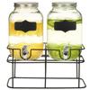 VidaXL 2 pcs Distributeurs de boissons avec support 2 x 4 L Verre