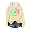 Women's Fashion Casual Long Sleeve Loose Printed Pullover Sports Long Sleeve Hooded Sweatshirt