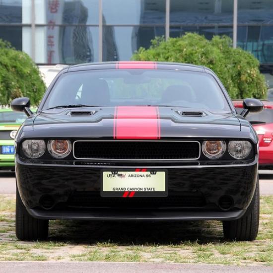 2P For Dodge Charger Red Car License Plate Frame Black Metal Cover Accessories